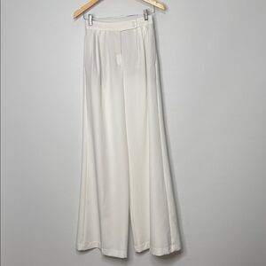 NWT Express White Wide-Leg High Rise Pleated Dress Pants 2L
